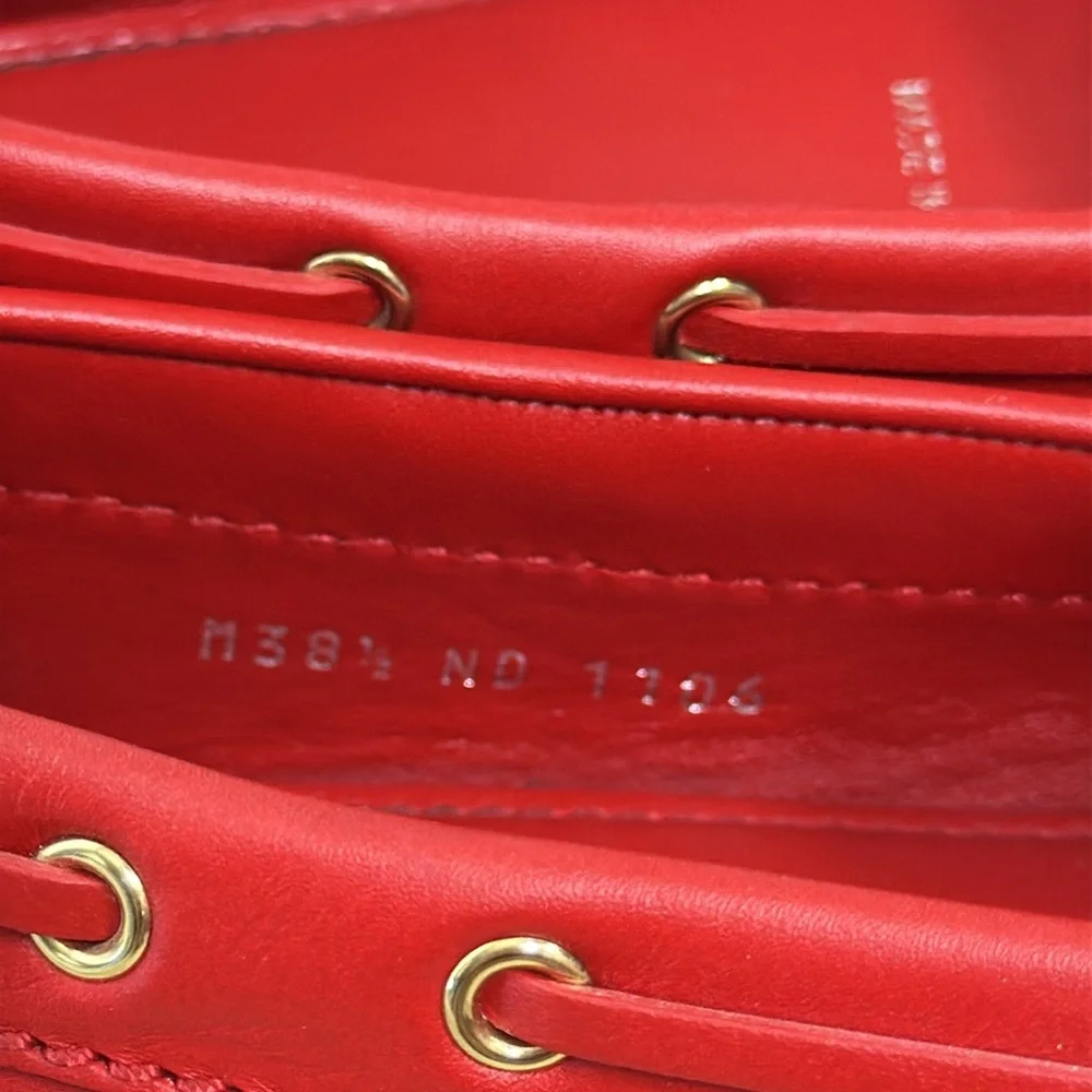 Louis Vuitton Gloria Leather Flats Size 38.5 Red‎ Women’s - Picture 11 of 11